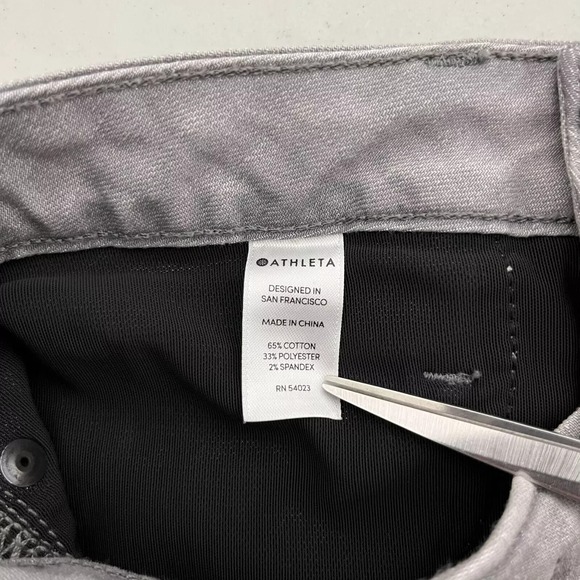 Athleta Jeans Women's Size 4 Gray Cotton‎ Blend Stretch Mid Rise Ankle Zip Fly - Picture 10 of 11